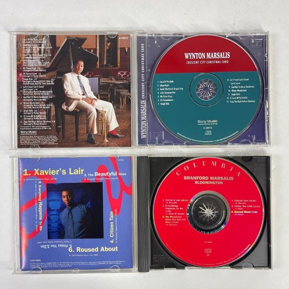 Branford Wynton Marsalis 2 CD Bundle Bloomington + Crescent City Christmas Card - Picture 4 of 4